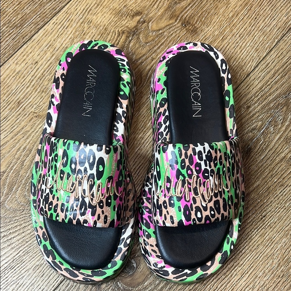 Marc Cain Animal Print Slides Size 38/7.5US - image 2